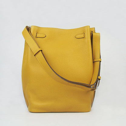 Hermes Nappa Leather Shoulder Bag H2804 yellow Silver