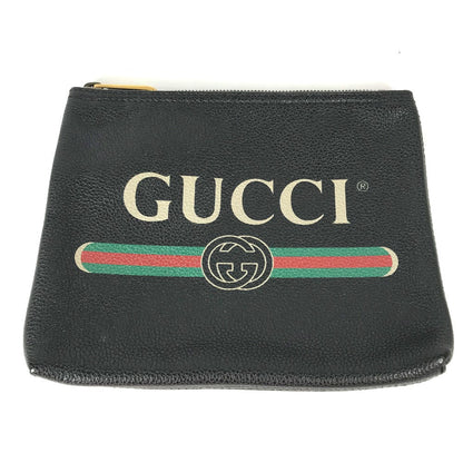 GUCCI Clutch bag 495665 leather black logo Women Secondhand