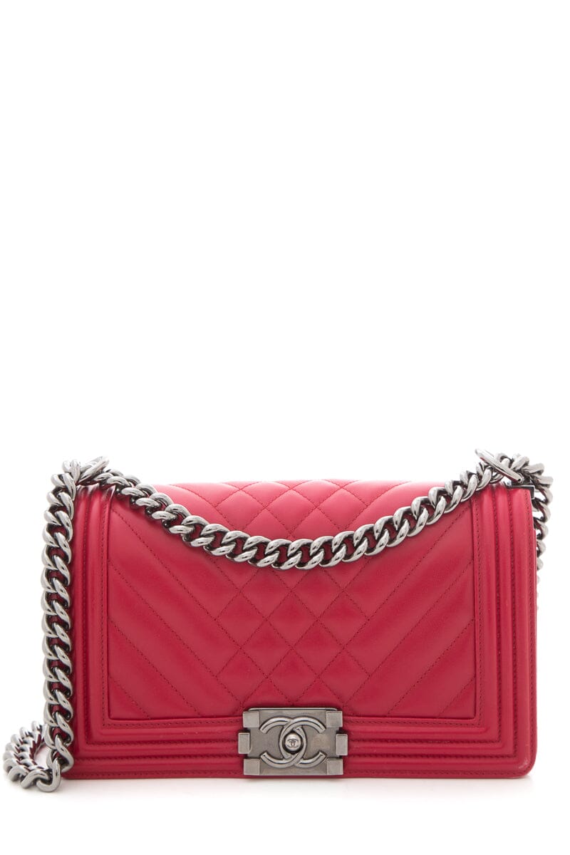 Chanel 2014 Red Medium Quilted Lambskin HandBag