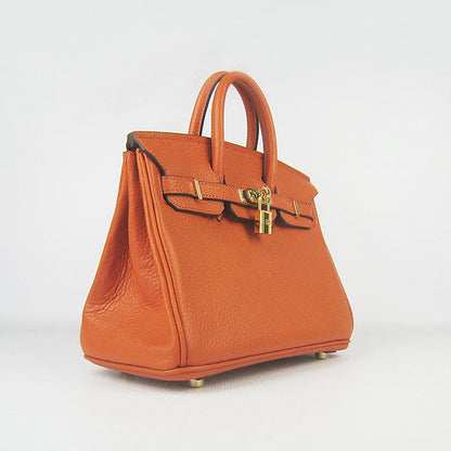 Hermes Birkin 25cm Handbag 6068 orange golden