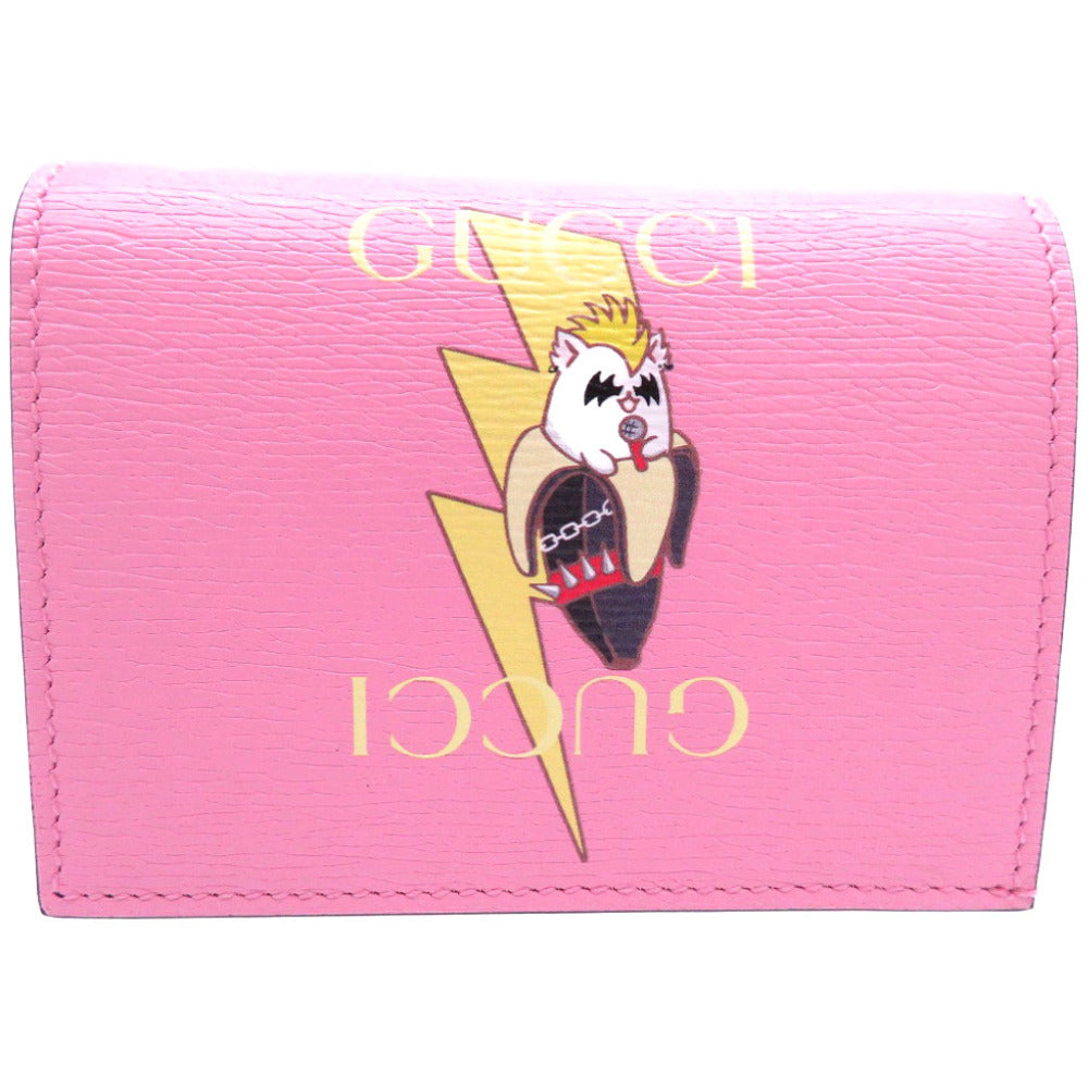 GUCCI Bifold Wallet 701009 leather pink bananya banana Women Used