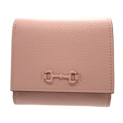 GUCCI Bifold Wallet 745981 leather pink Compact wallet Horsebit Women Used