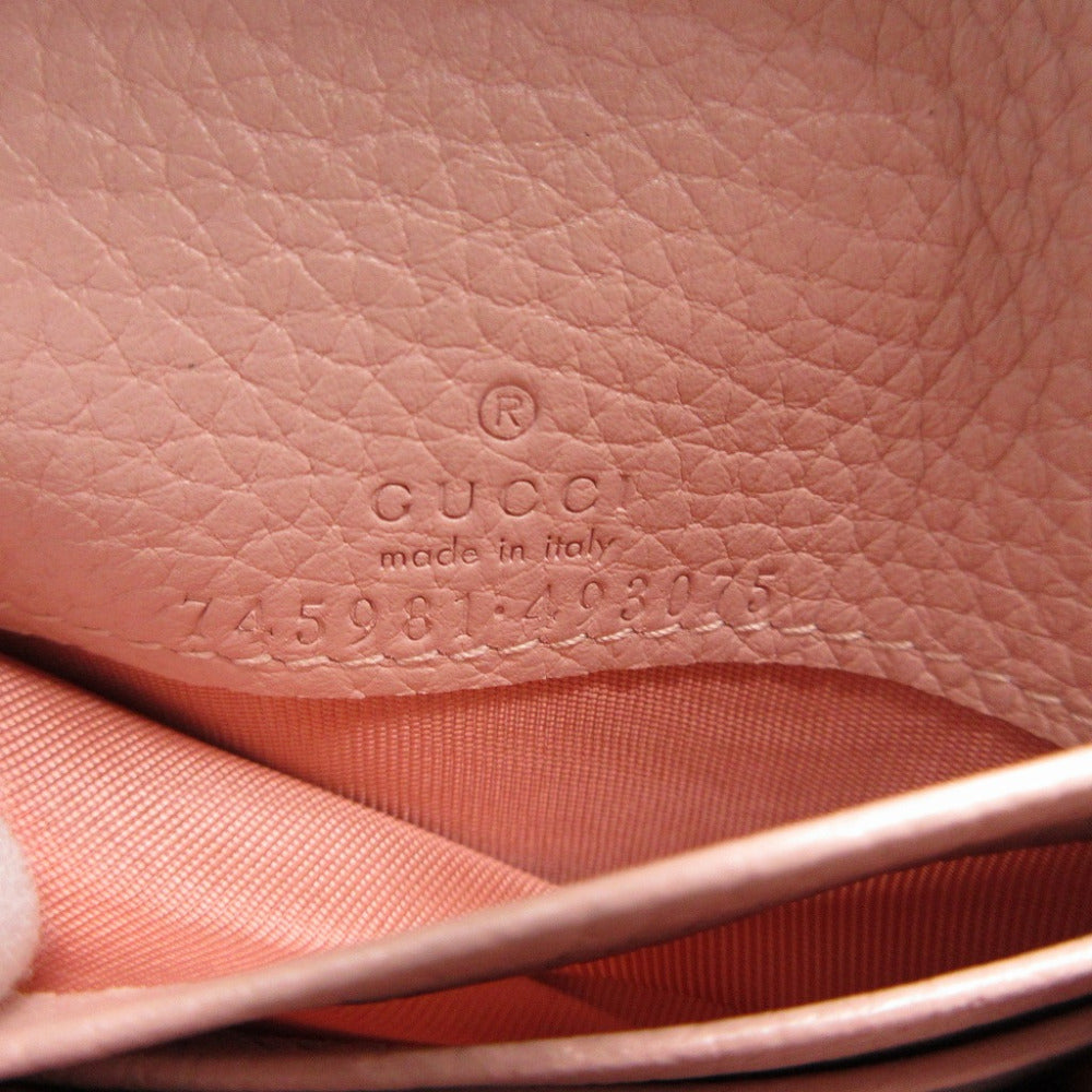 GUCCI Bifold Wallet 745981 leather pink Compact wallet Horsebit Women Used