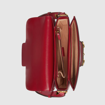 Gucci 1955 Horsebit Shoulder Bag Red