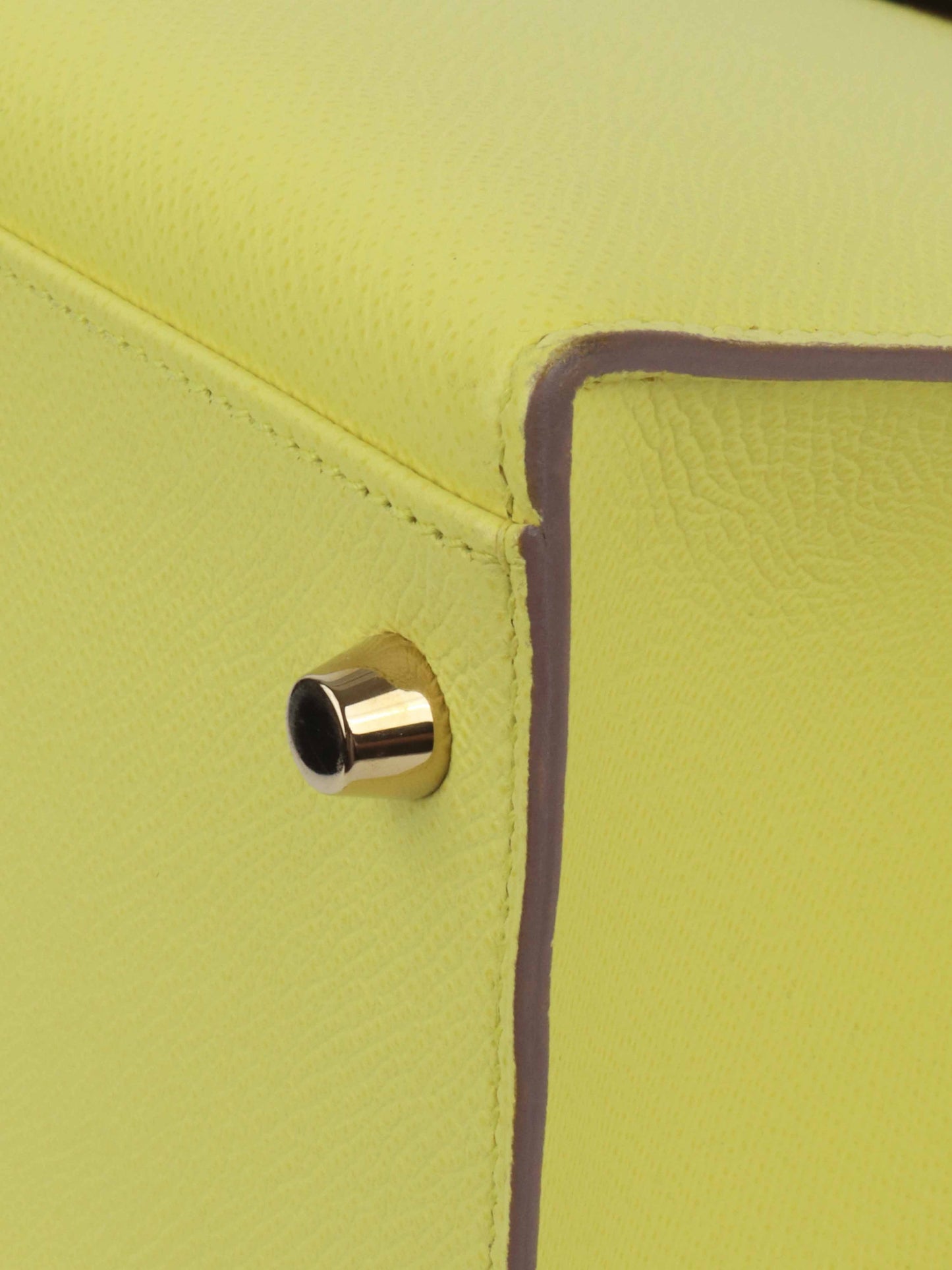 Hermes Kelly 32 Epsom Lime RHW Stamp Square Q.