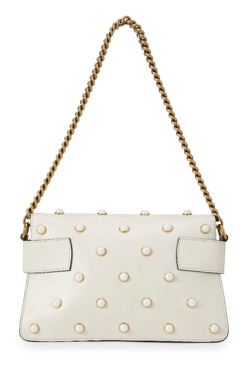 Gucci Broadway Leather Mini Bag White