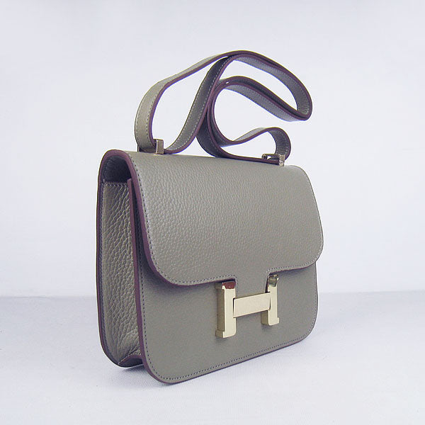 Hermes Constance Cowskin Leather Bag H017 Khaki golden