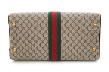 Gucci Brown Canvas  Monogram Duffle Bag