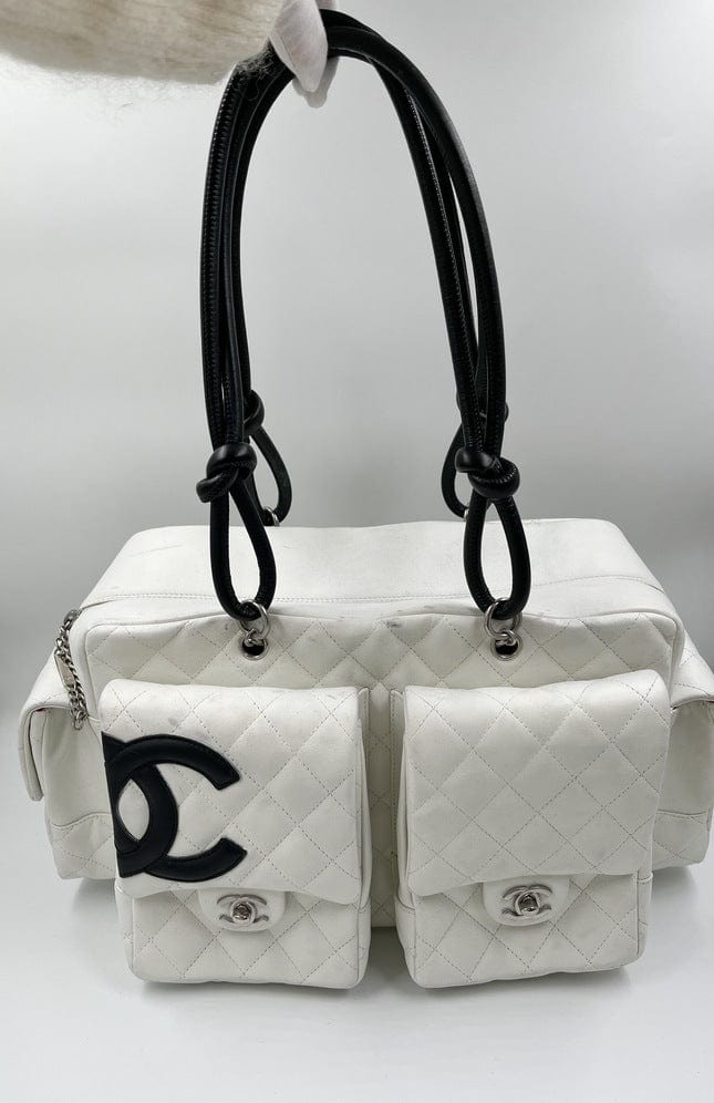 Chanel Cambon Reporter Bag in White Leather