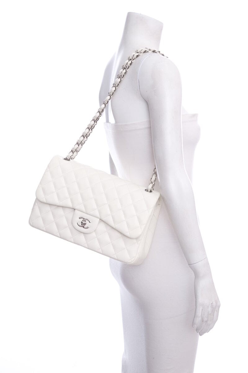 Chanel Jumbo Classic Double Flap Creme Quilted Calfskin Shoulder Bag