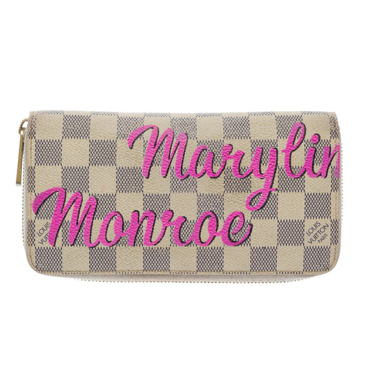 Louis Vuitton  Customized "Marilyn Monroe" Zippy wallet in damier azur canvas