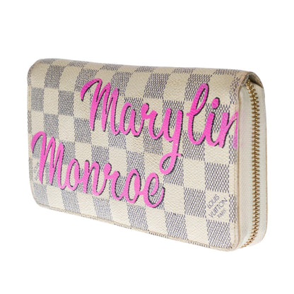 Louis Vuitton  Customized "Marilyn Monroe" Zippy wallet in damier azur canvas