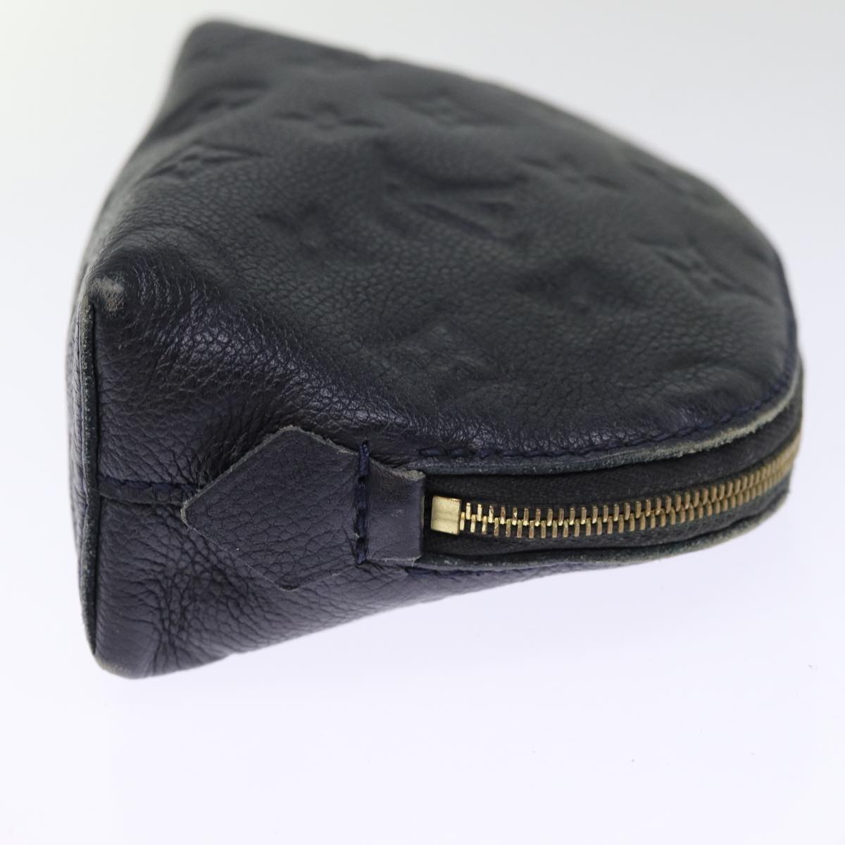 LOUIS VUITTON Empreinte Pochette Cosmetic PM Pouch Navy M69413 LV Auth 75459