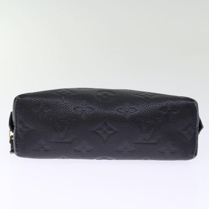 LOUIS VUITTON Empreinte Pochette Cosmetic PM Pouch Navy M69413 LV Auth 75459