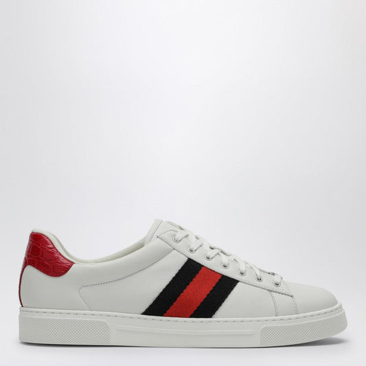 Gucci Ace White/Red Leather Low Trainer Men