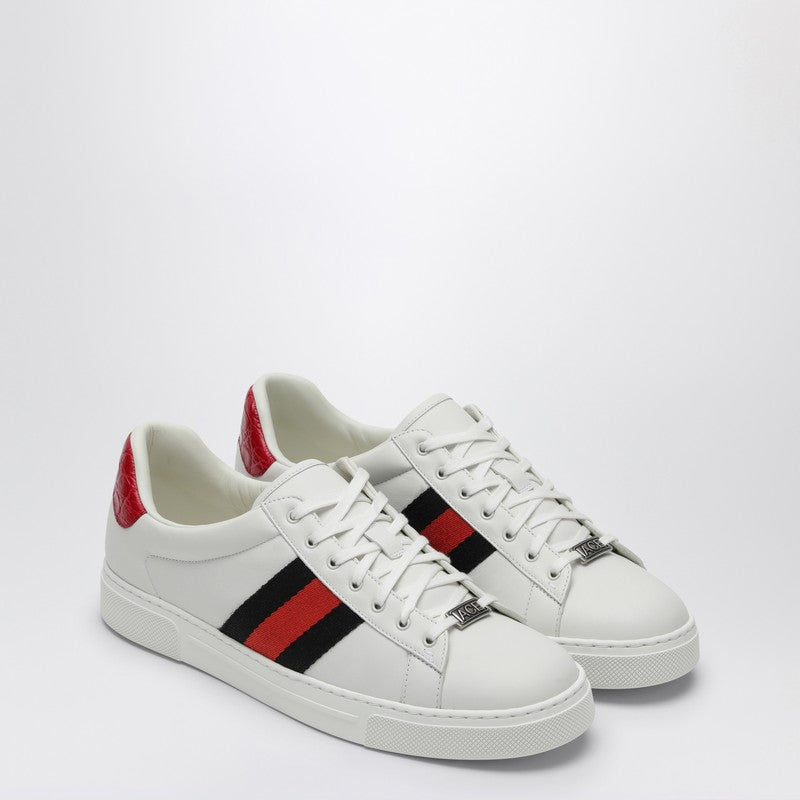 Gucci Ace White/Red Leather Low Trainer Men