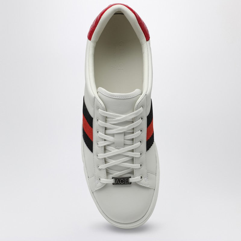 Gucci Ace White/Red Leather Low Trainer Men