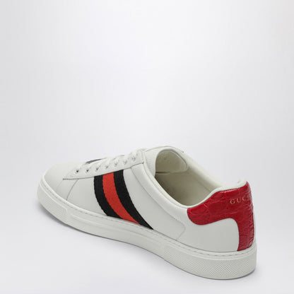 Gucci Ace White/Red Leather Low Trainer Men