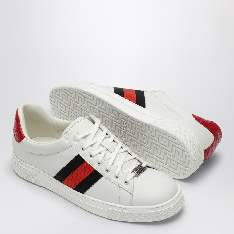 Gucci Ace White/Red Leather Low Trainer Men