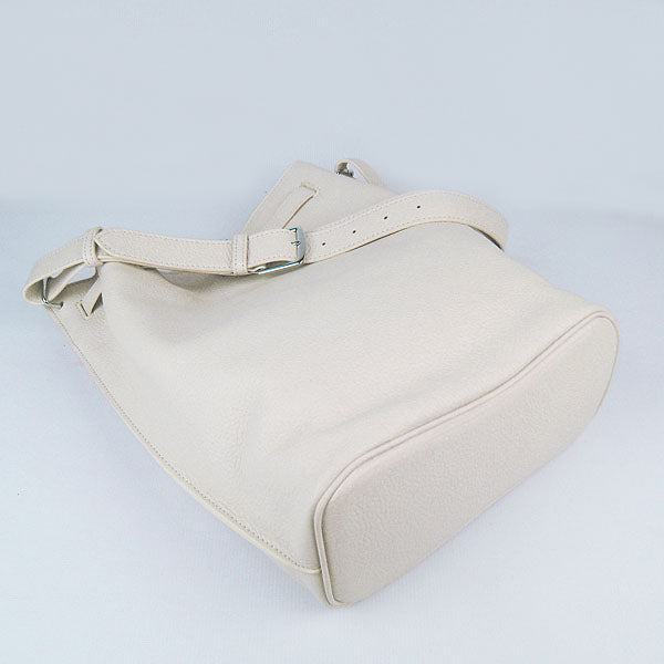 Hermes Nappa Leather Shoulder Bag H2804 beige Silver