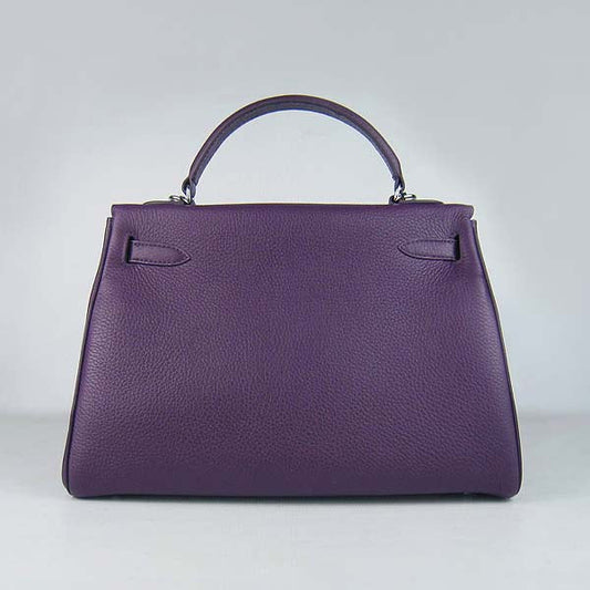 Hermes Kelly 32cm Togo Leather HandBag 6108 Purple Silve