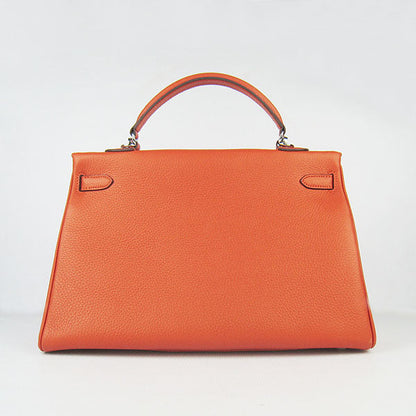 Hermes Kelly 35cm Togo Leather HandBag Orange/Silver