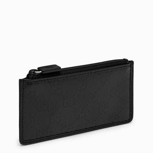 Gucci Black Gg Crystal Fabric Card Holder Men