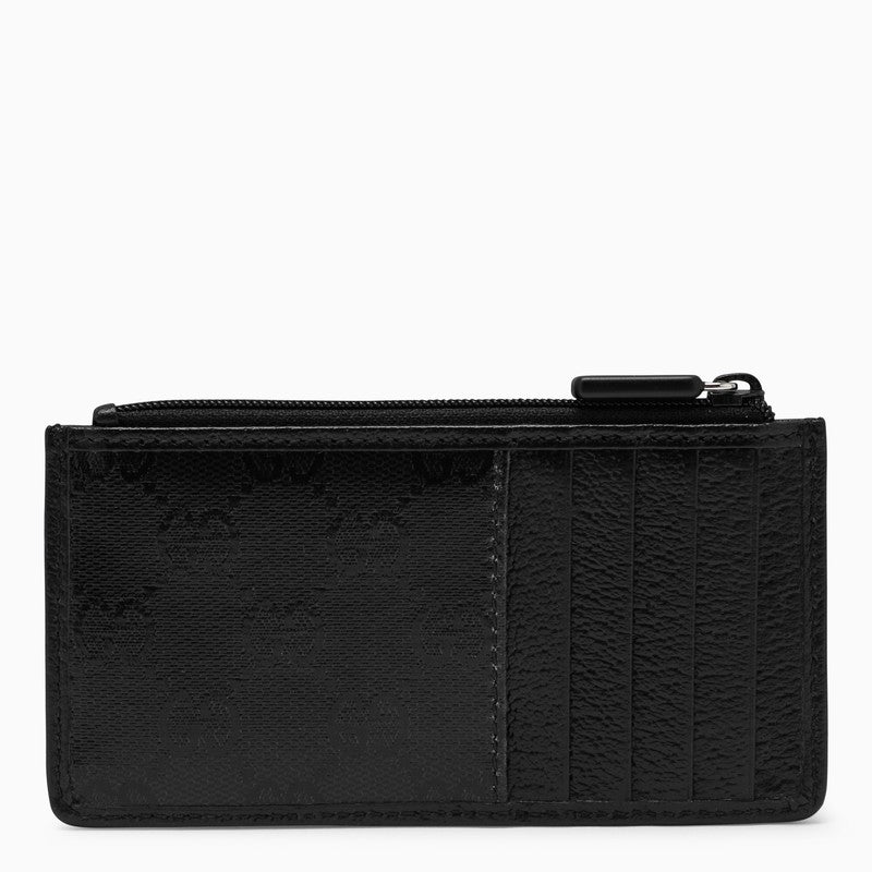 Gucci Black Gg Crystal Fabric Card Holder Men