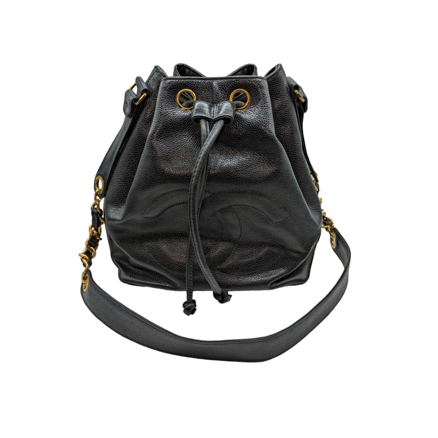 Chanel Vintage Grained Calfskin Timeless Drawstring Bucket Bag