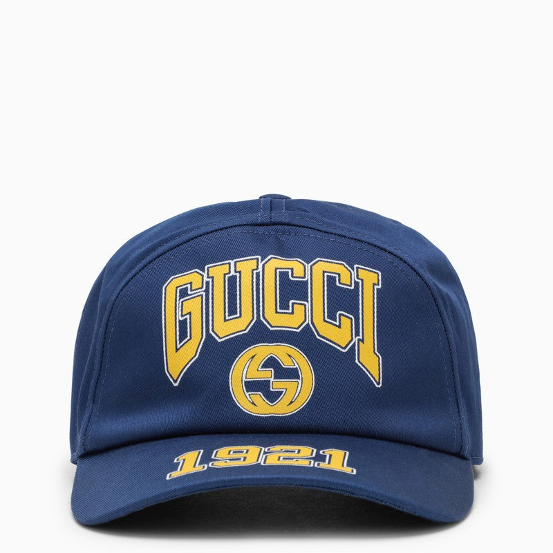 Gucci Blue Baseball Cap With Logo Men