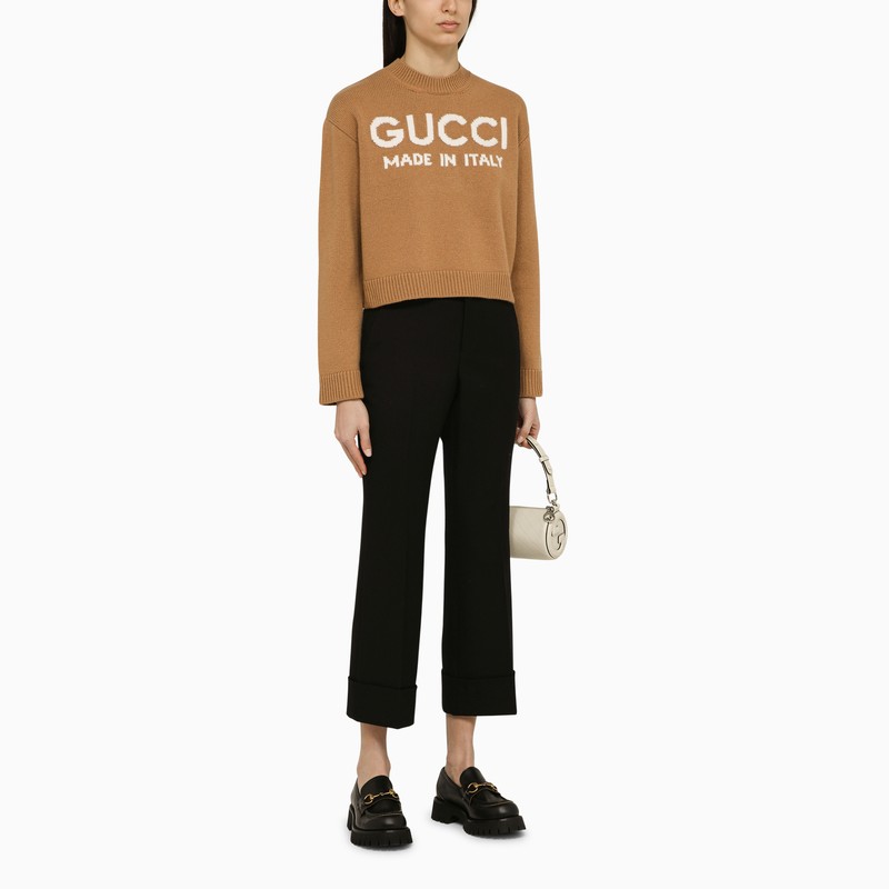 Gucci Black Wool Cropped Trousers Women