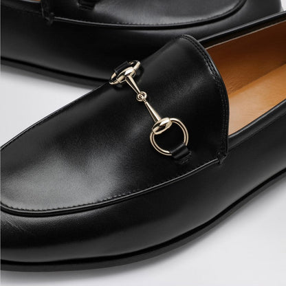 Gucci Black Leather Jordaan Loafer Women