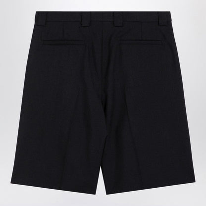 Gucci Black Wool-Blend Bermuda Shorts With Web Detail Men