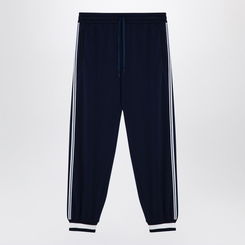 Gucci Dark Blue Jogging Trousers In Technical Jersey. Men