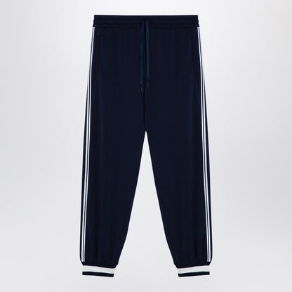 Gucci Dark Blue Jogging Trousers In Technical Jersey. Men