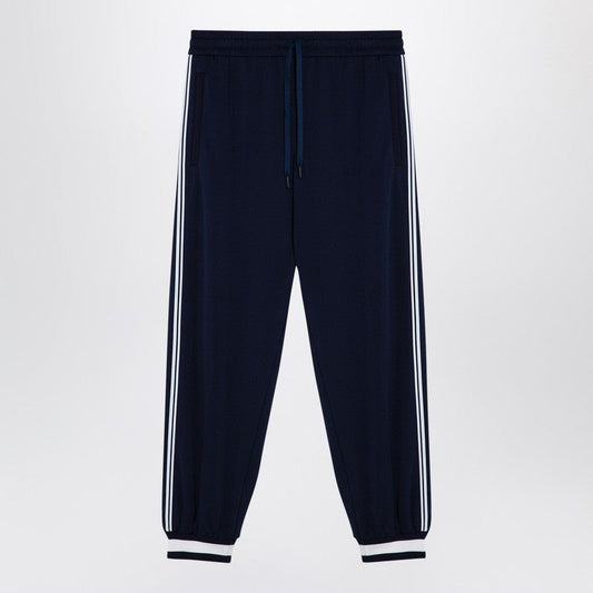 Gucci Dark Blue Jogging Trousers In Technical Jersey. Men