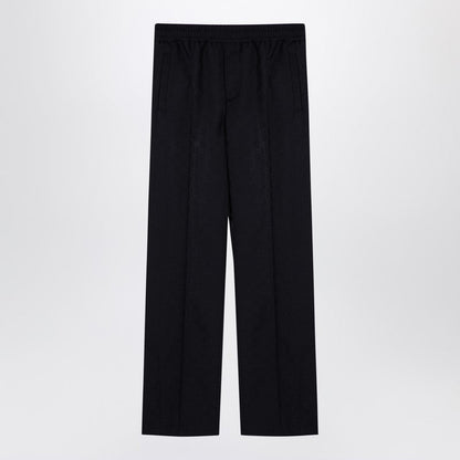 Gucci Dark Blue Gg Jacquard Trousers Men