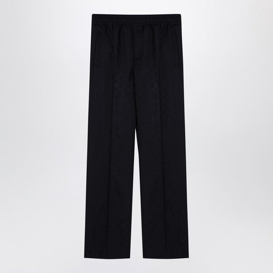 Gucci Dark Blue Gg Jacquard Trousers Men