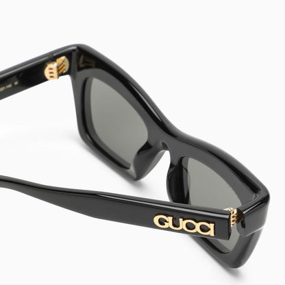 Gucci Black Acetate Rectangular Sunglasses Women