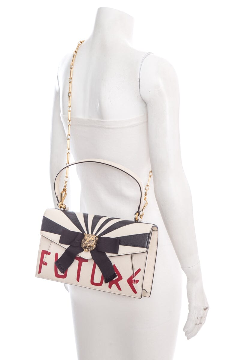 Gucci Cream Calfskin Osiride Future Top Handle HandBag