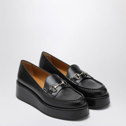 Gucci Black Loafer With Platform And Horsebitt Women