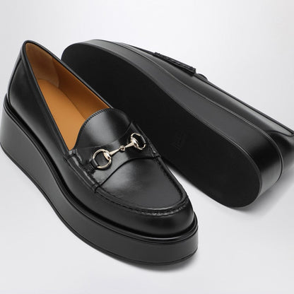 Gucci Black Loafer With Platform And Horsebitt Women