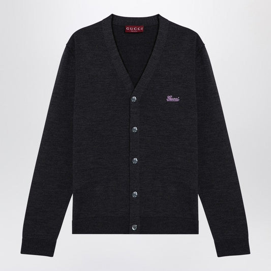 Gucci Dark Grey Wool Cardigan Men