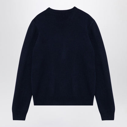 Gucci Blue Wool Jumper With Logo Inlay Men