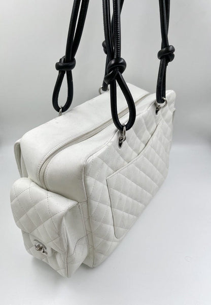 Chanel Cambon Reporter Bag in White Leather