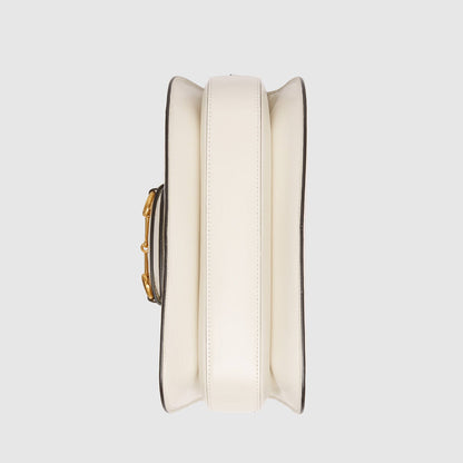 Gucci 1955 Horsebit Shoulder Bag White