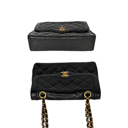 Chanel Vintage Black Coco Paris Double Flap Bag