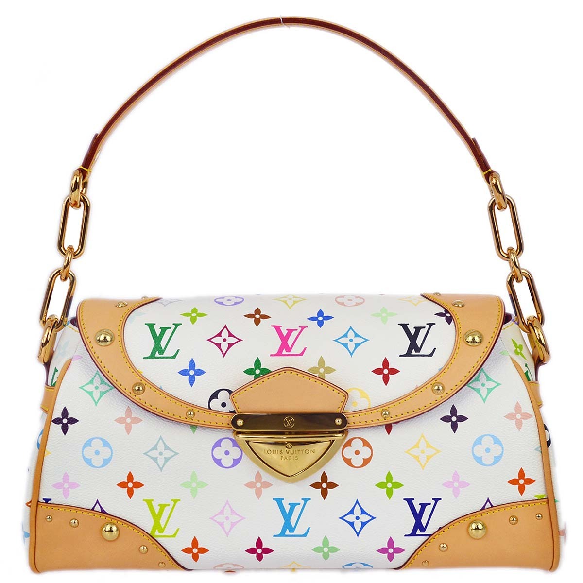 Louis Vuitton 2008 White Monogram Multicolor Beverly MM Handbag M40203