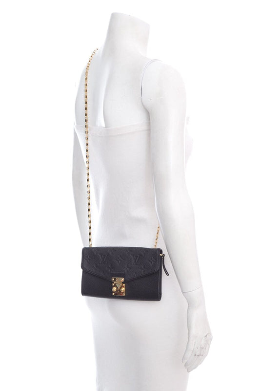 Louis Vuitton Black Empreinte Wallet on Chain Cross-Body