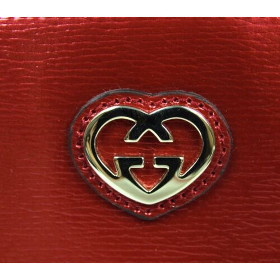 New Gucci Women's  Shiny Leather Cosmetic Case w/Interlocking G